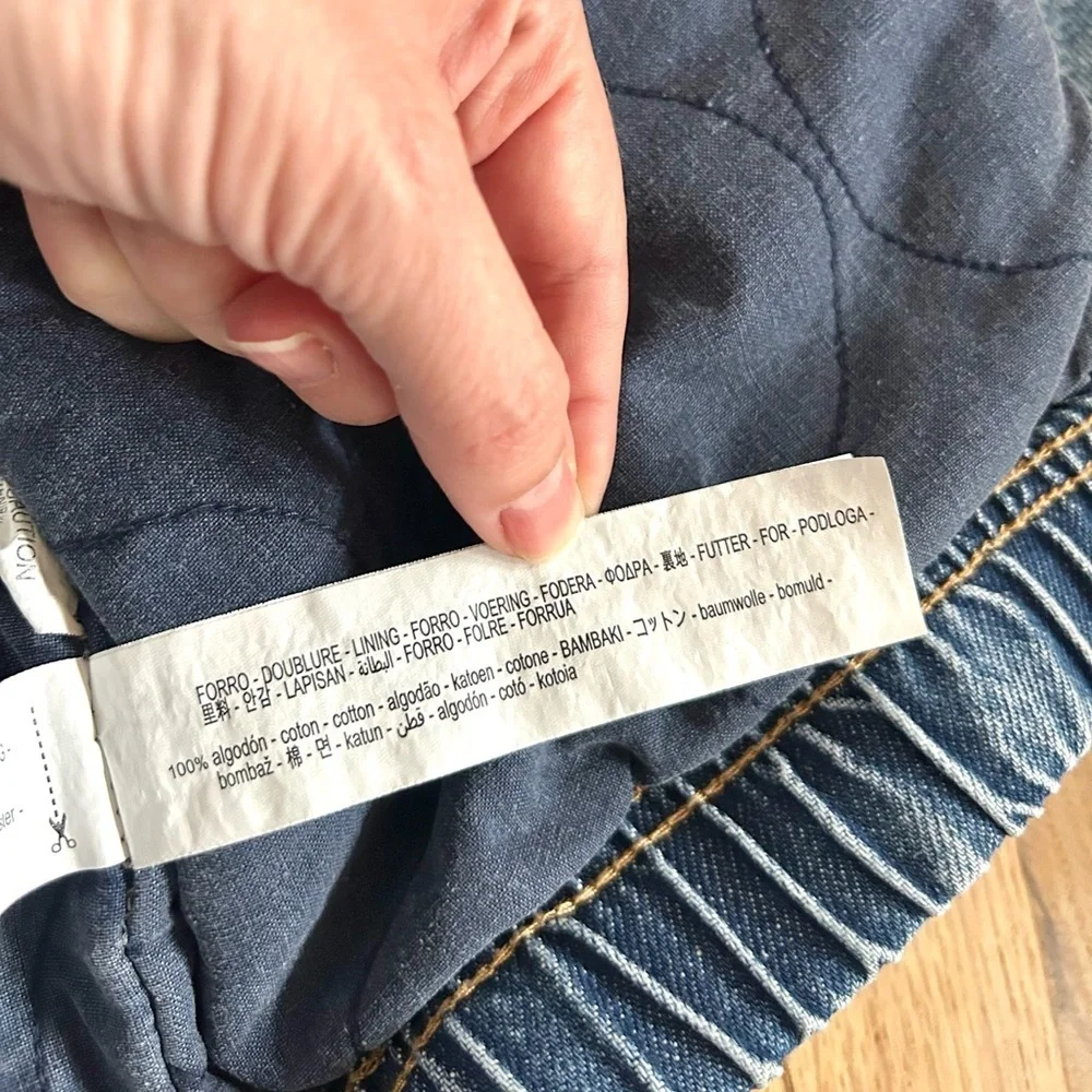 ZARA kids denim bomber jacket insulated fall winter layer size 9-10